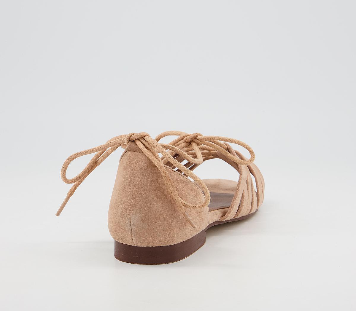 Office Saara Tie Up Sandals Office Saara Tie Up Sandals Nude Leather
