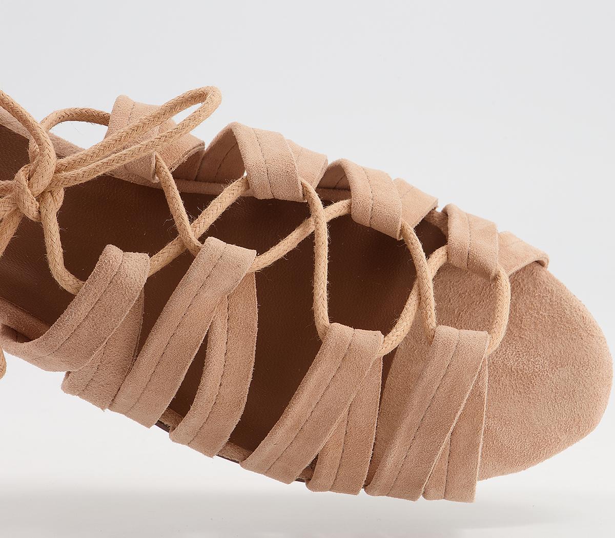 Office Saara Tie Up Sandals Office Saara Tie Up Sandals Nude Leather