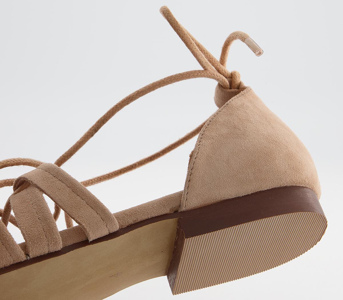 Office Saara Tie Up Sandals Office Saara Tie Up Sandals Nude Leather