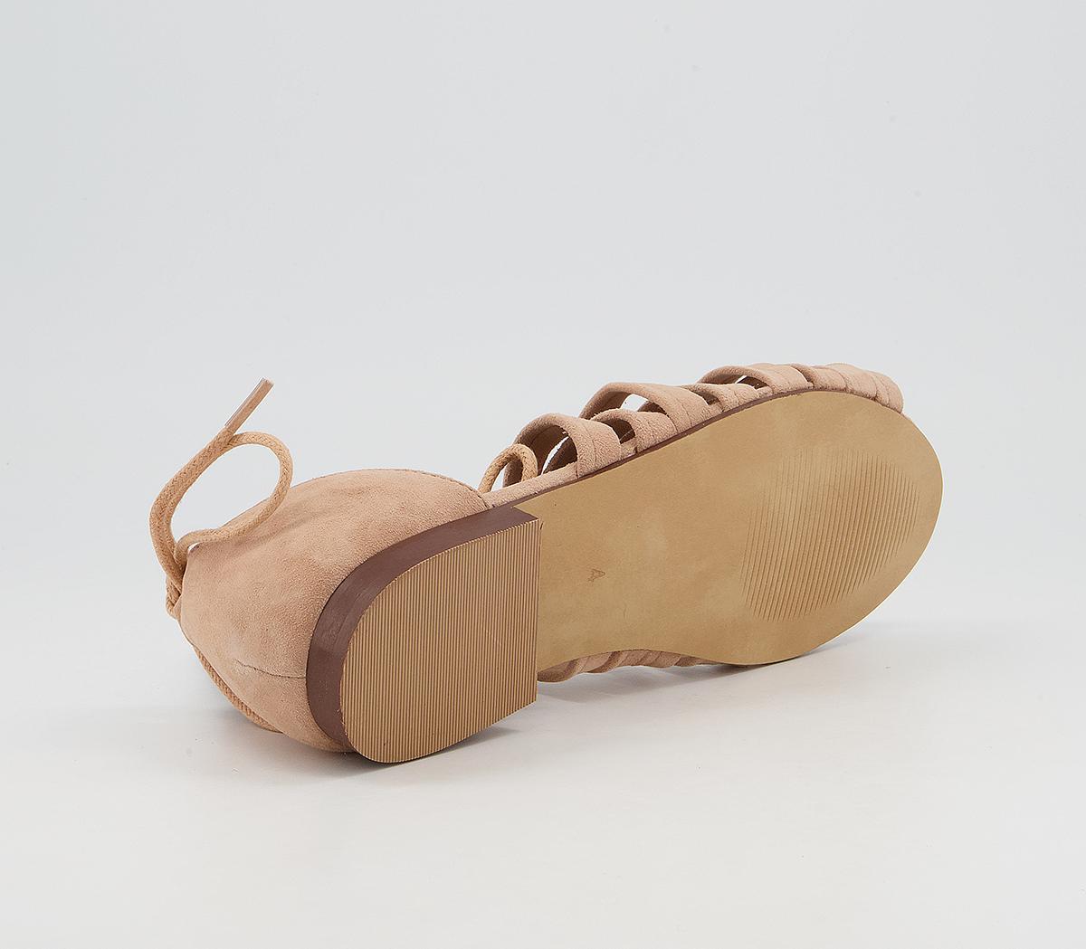 Office Saara Tie Up Sandals Office Saara Tie Up Sandals Nude Leather