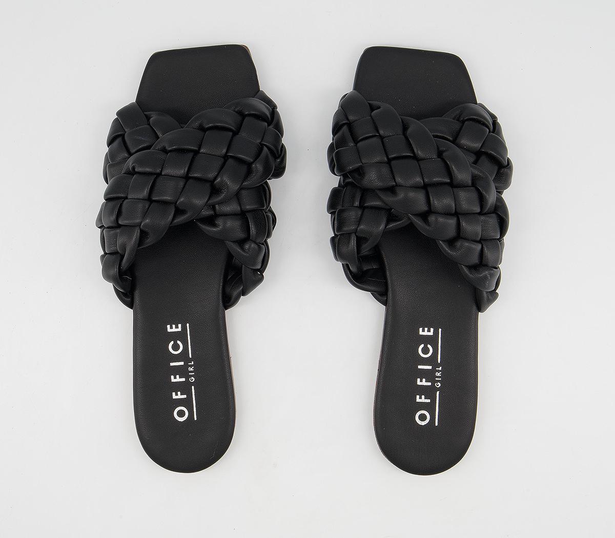 Office Stare Plaited Cross Strap Mules Office Stare Plaited Cross Strap Mules Black