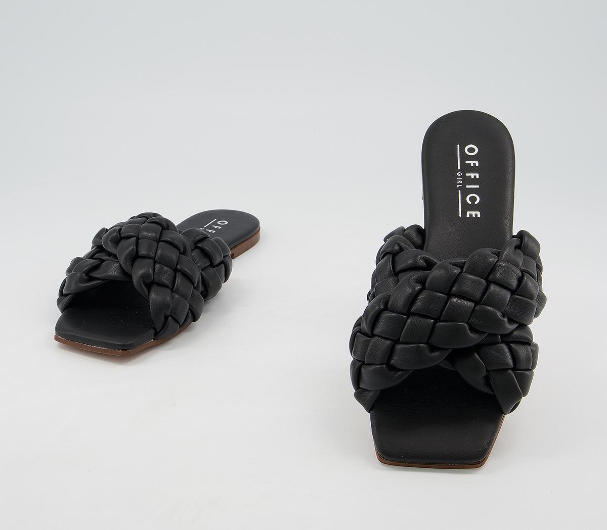 Office Stare Plaited Cross Strap Mules Office Stare Plaited Cross Strap Mules Black