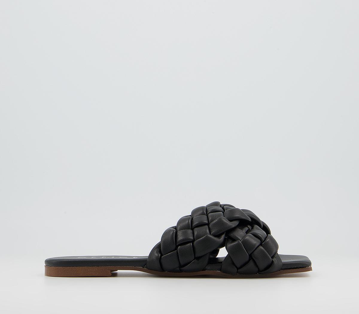 OfficeStare Plaited Cross Strap Mules OfficeStare Plaited Cross Strap MulesBlack