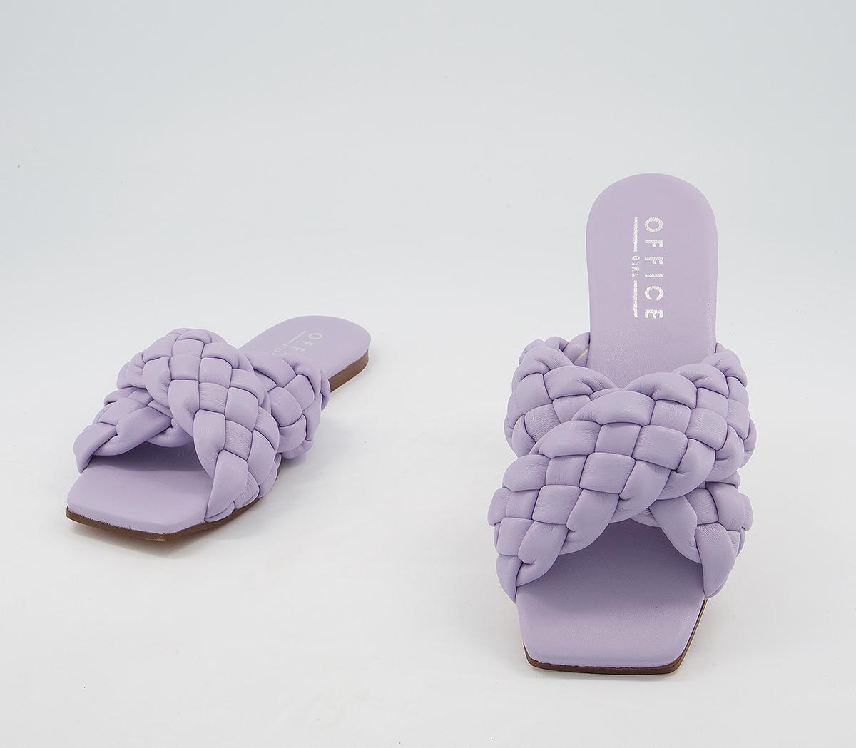 Office Stare Plaited Cross Strap Mules Office Stare Plaited Cross Strap Mules Lilac