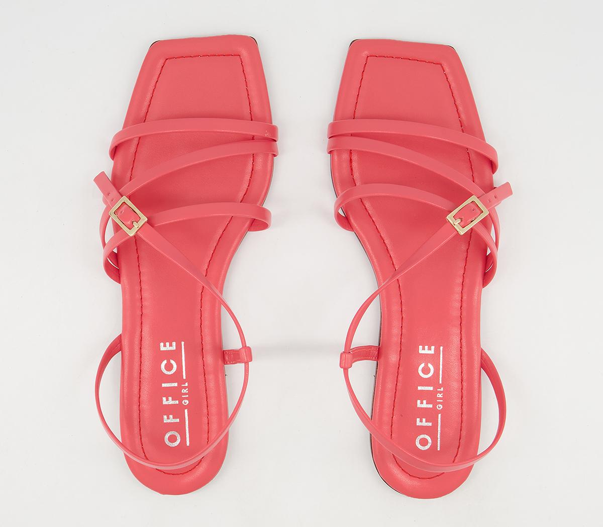Office Setting Square Toe Strappy Sandals Office Setting Square Toe Strappy Sandals Coral