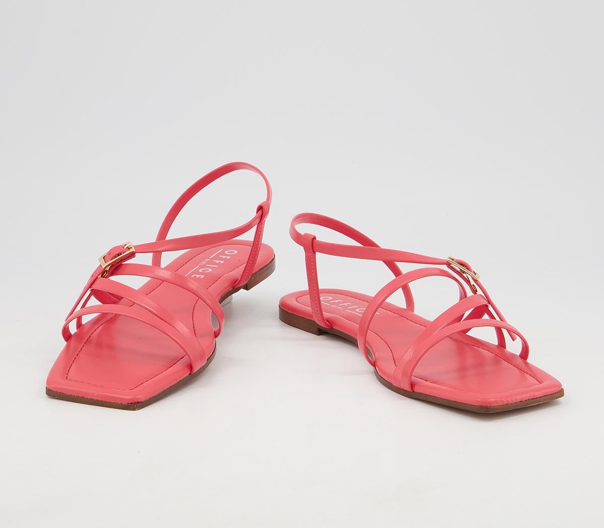 Office Setting Square Toe Strappy Sandals Office Setting Square Toe Strappy Sandals Coral