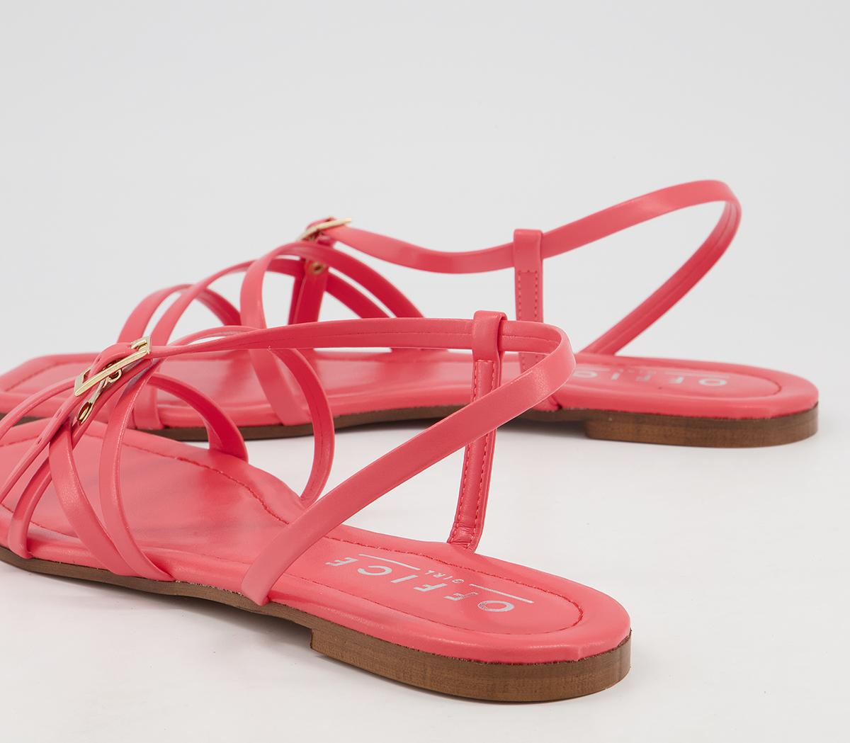 Office Setting Square Toe Strappy Sandals Office Setting Square Toe Strappy Sandals Coral