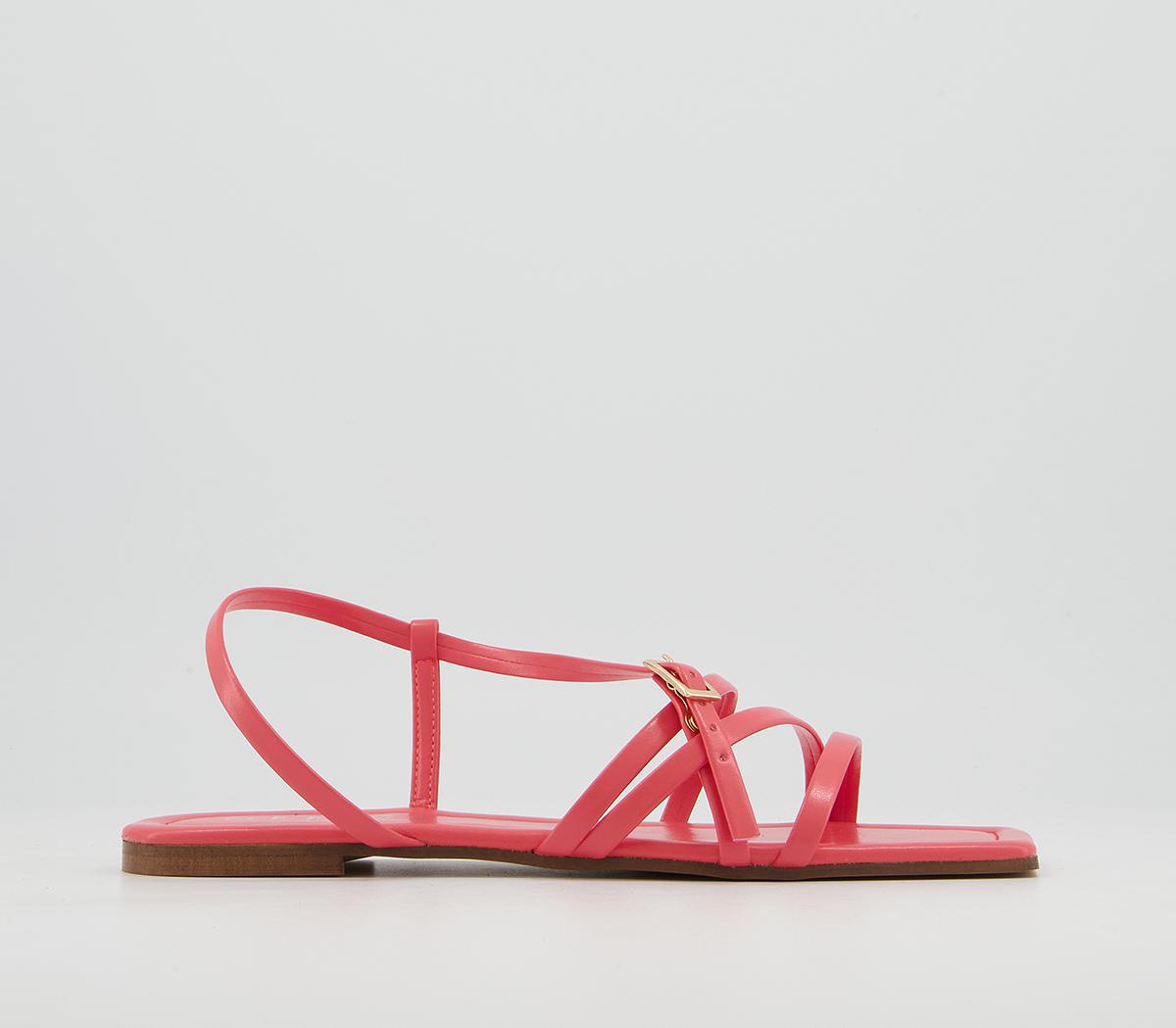 Office Setting Square Toe Strappy Sandals Office Setting Square Toe Strappy Sandals Coral