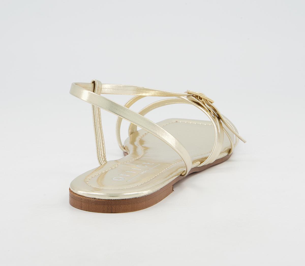 Office Setting Square Toe Strappy Sandals Office Setting Square Toe Strappy Sandals Gold