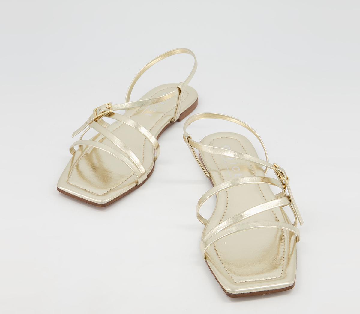 OFFICE Setting Square Toe Strappy Sandals Gold - Women’s Sandals