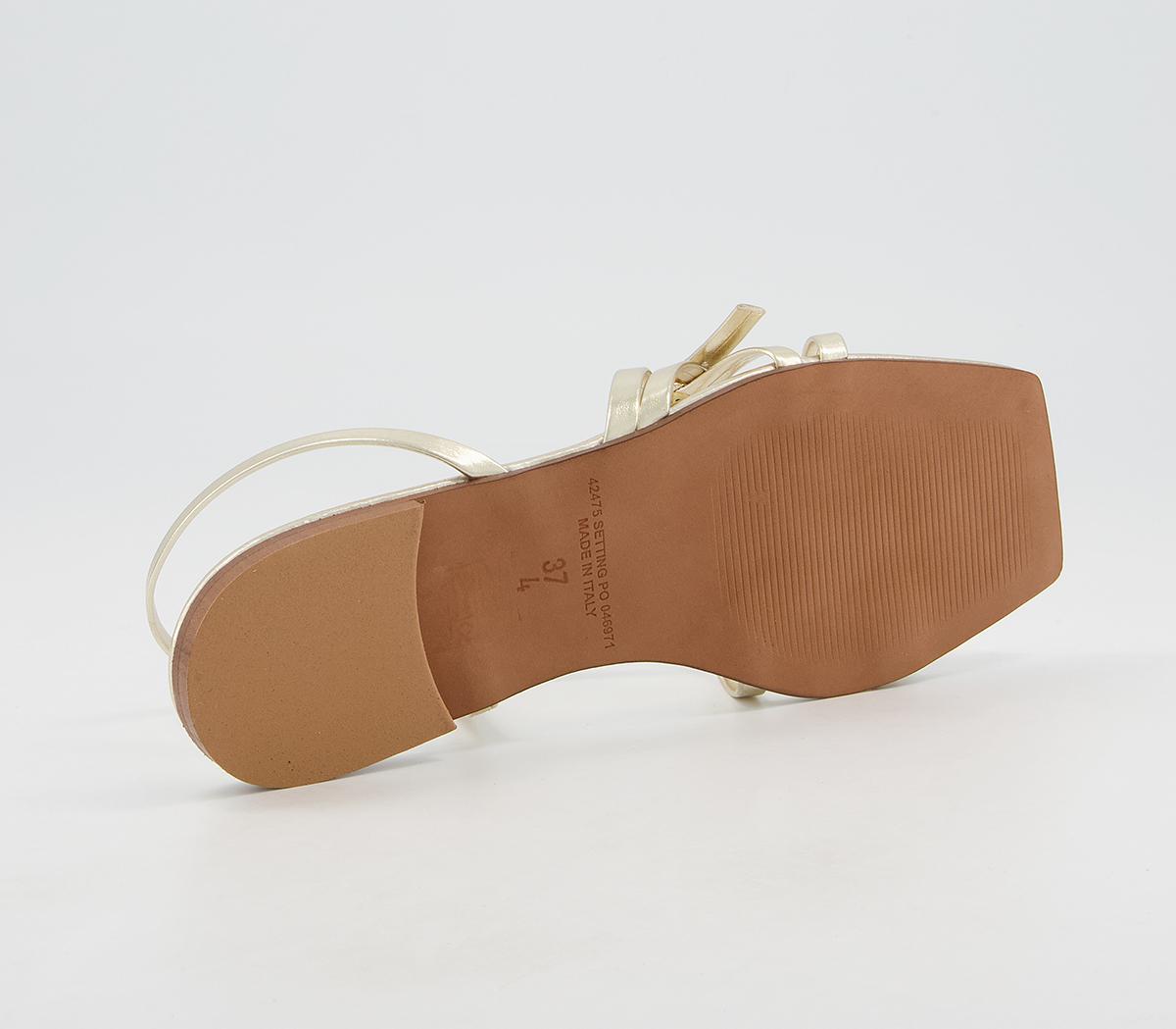 Office Setting Square Toe Strappy Sandals Office Setting Square Toe Strappy Sandals Gold