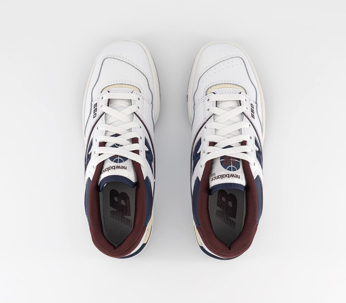 New BalanceBB550 Trainers White Navy Burgundy