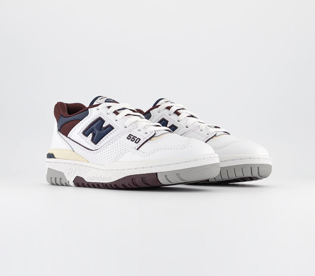 New BalanceBB550 Trainers White Navy Burgundy