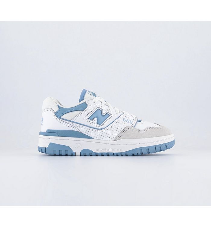 New Balance Bb550 Trainers White Blue Grey Leather