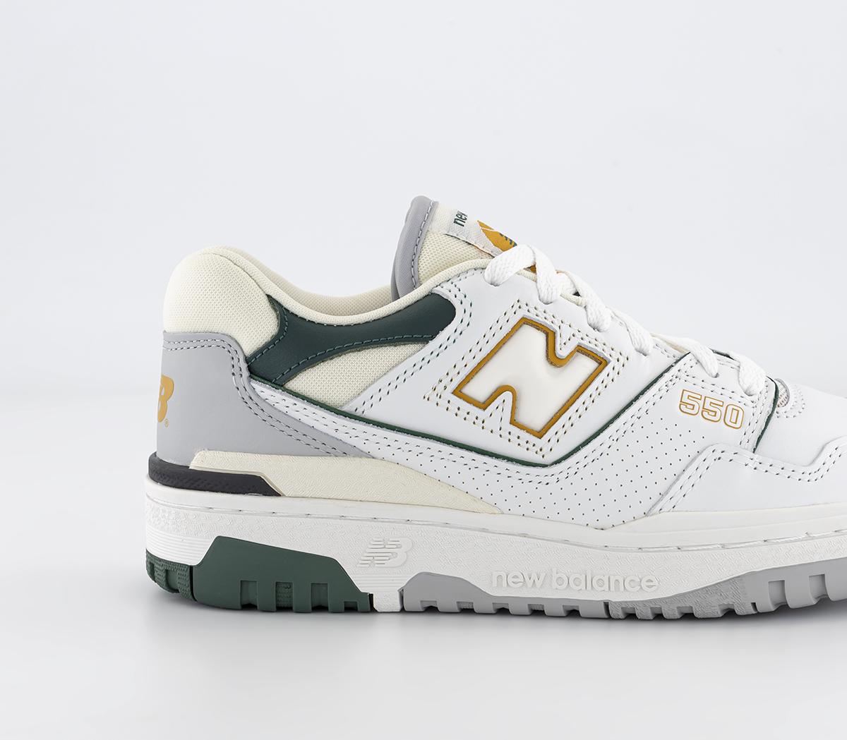 New Balance BB550 Trainers White Nightwatch Green Unisex Sports