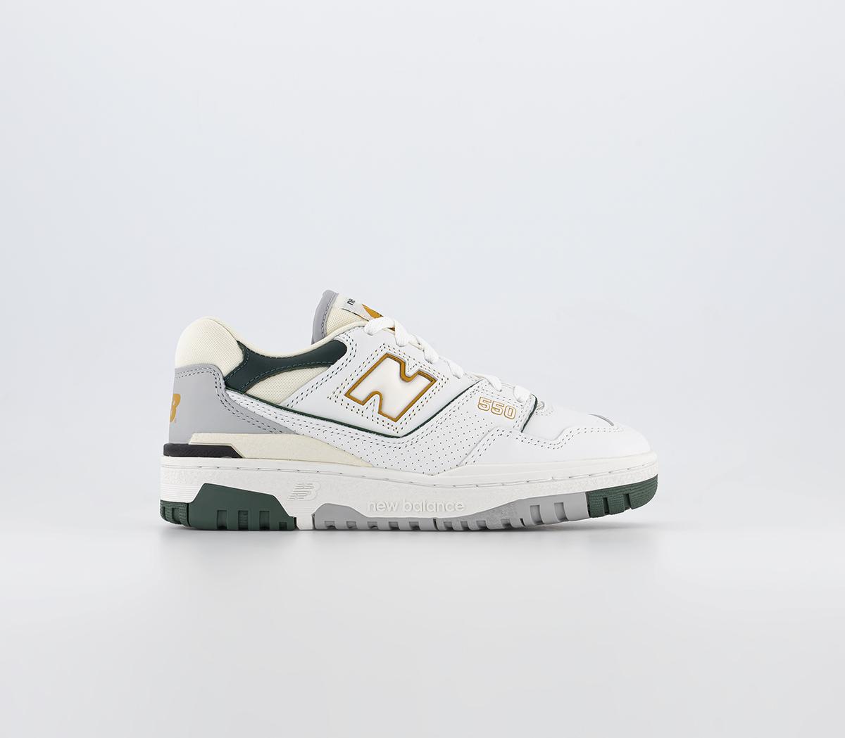 New Balance BB550 Trainers White Nightwatch Green - Unisex Sports