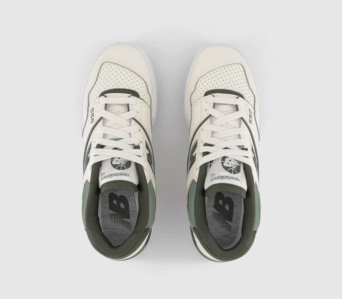 New BalanceBB550 Trainers Angora White Offwhite Green