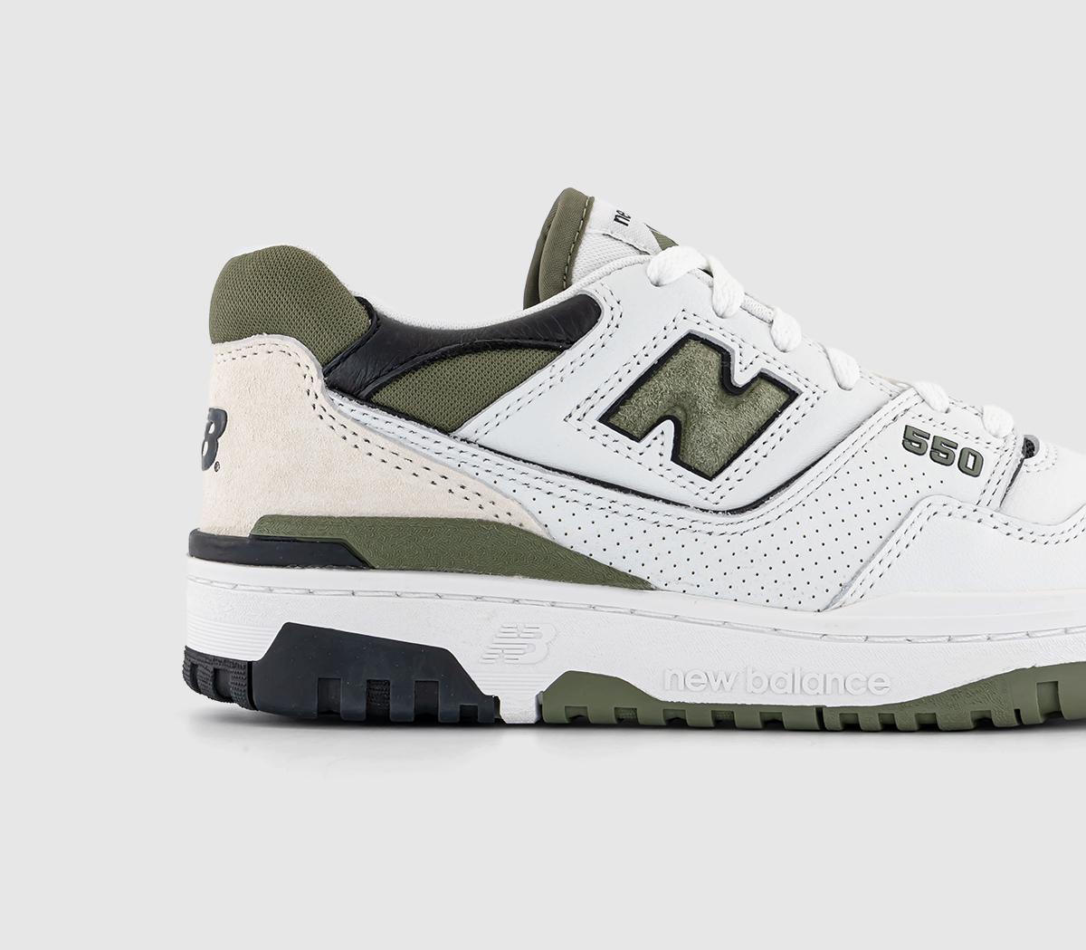 New BalanceBb550 TrainersWhite Black Khaki