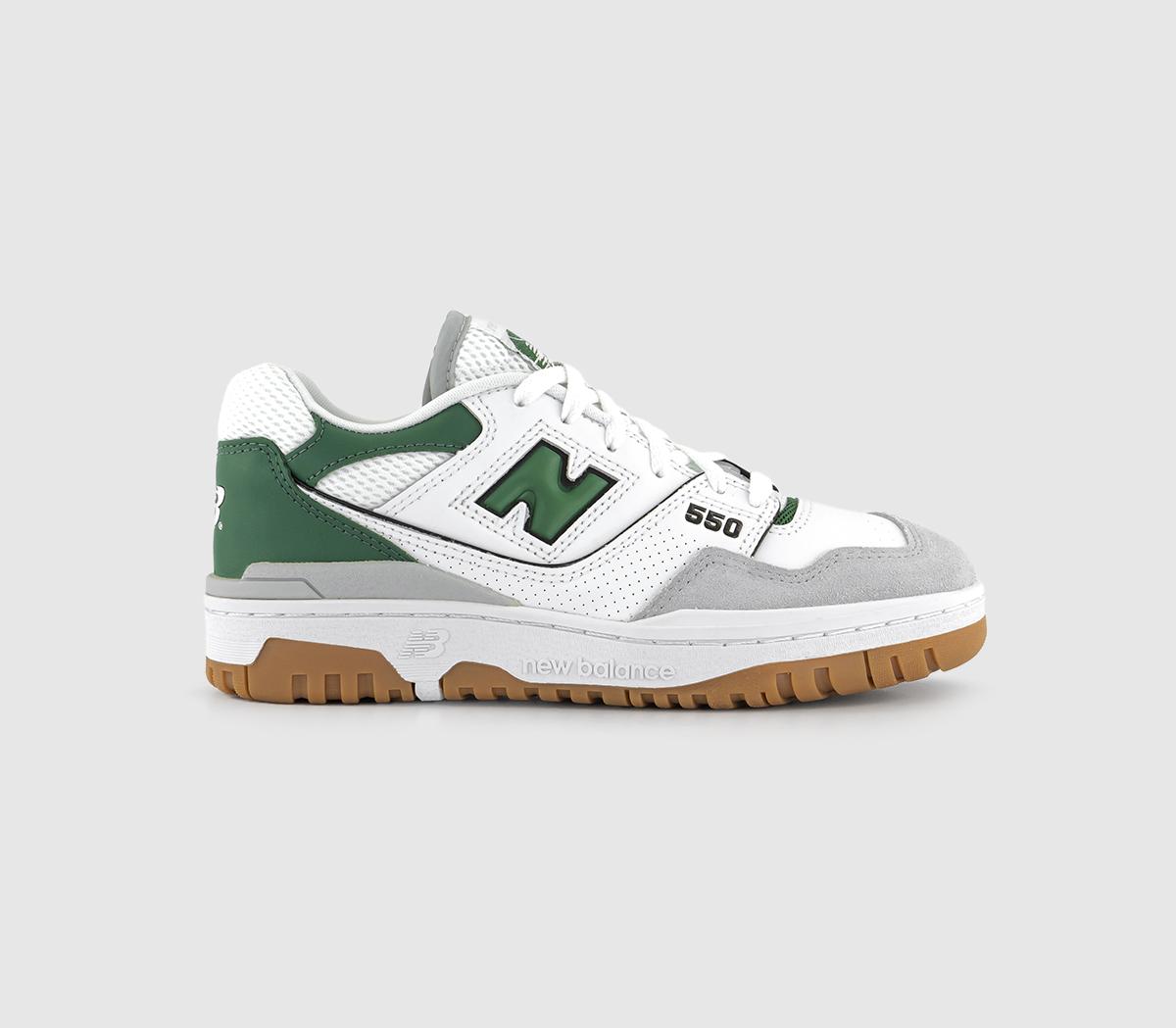 New BalanceBB550 TrainersWhite Green Grey Gum