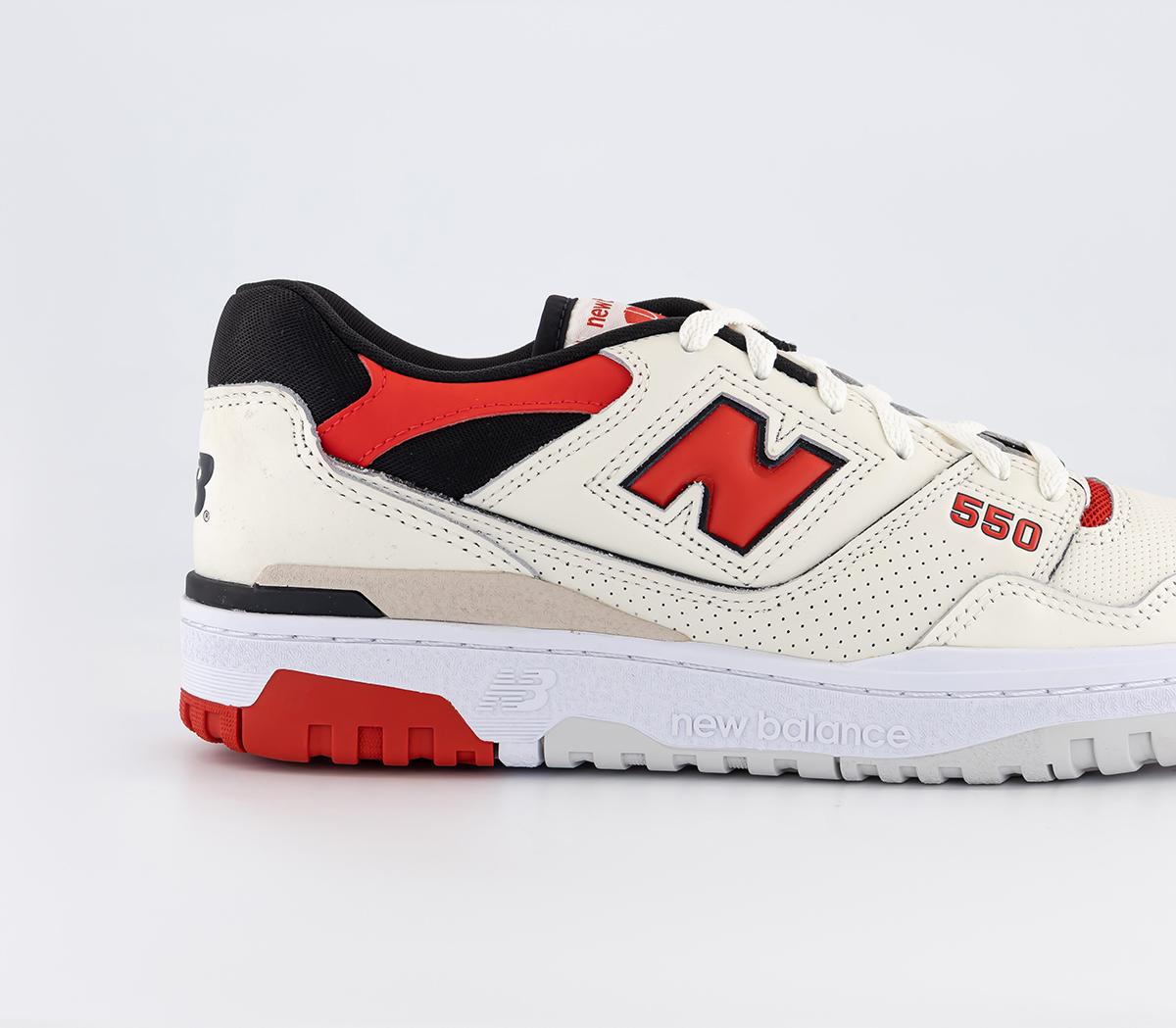 New Balance BB550 Trainers Red White Off White - Unisex Sports