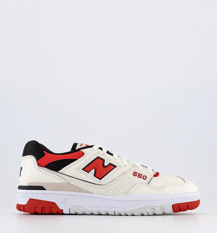 New Balance BB550 Trainers Red White Off White