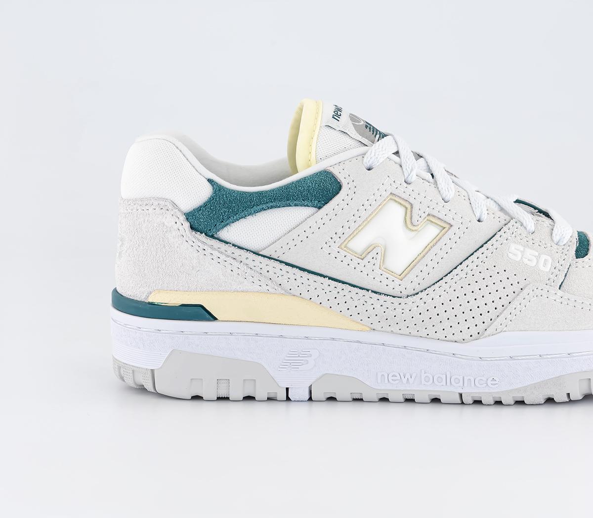 New BalanceBB550 Trainers Sea Salt Lime Grey White Green