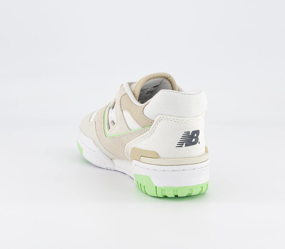 New Balance BB550 Trainers Cream Lime Green Off White Women's Trainers