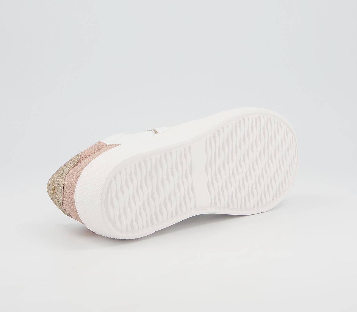 Office Ferrara Glam Lace Up Flatform Trainers Office Ferrara Glam Lace Up Flatform Trainers White Nude Rose Gold