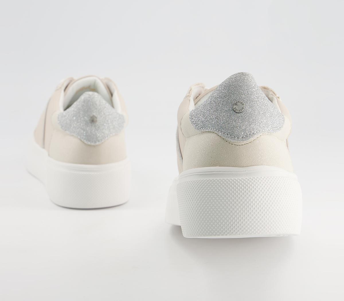 Office Ferrara Glam Flatform Trainers Office Ferrara Glam Flatform Trainers Silver Grey