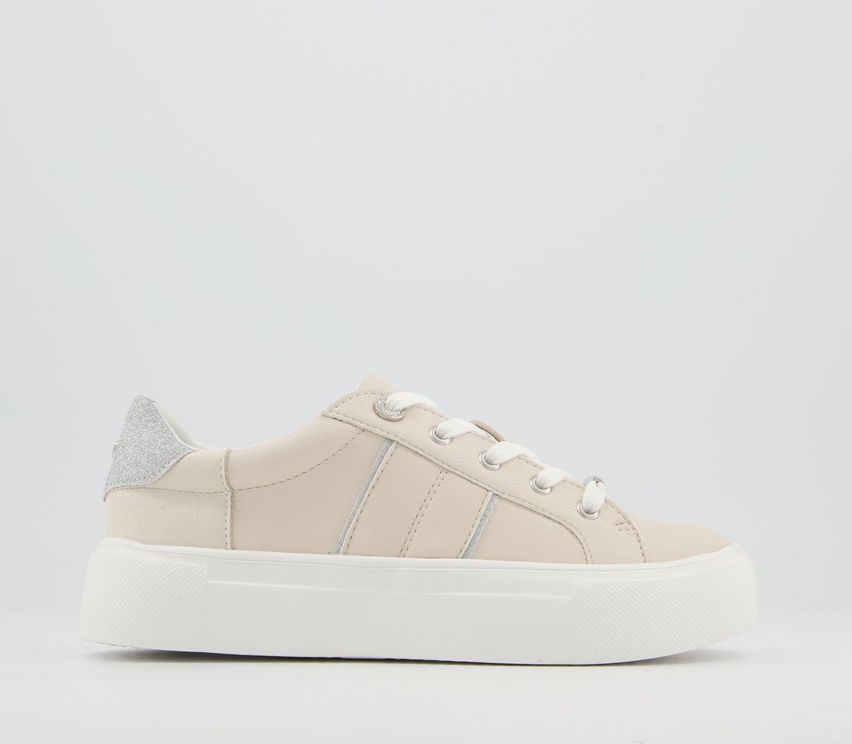 Office Ferrara Glam Flatform Trainers Office Ferrara Glam Flatform Trainers Silver Grey