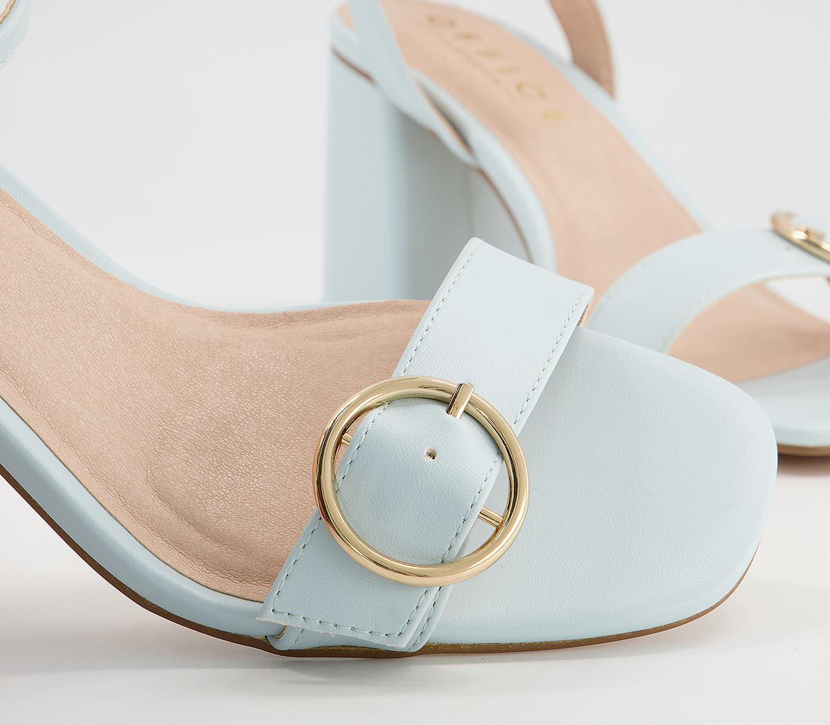 Office Majority Rules Ring Buckle Two Part Block Mid Heel Sandals Office Majority Rules Ring Buckle Two Part Block Mid Heel Sandals Pale Blue