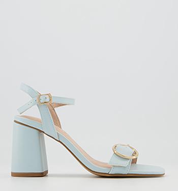light blue mid heels