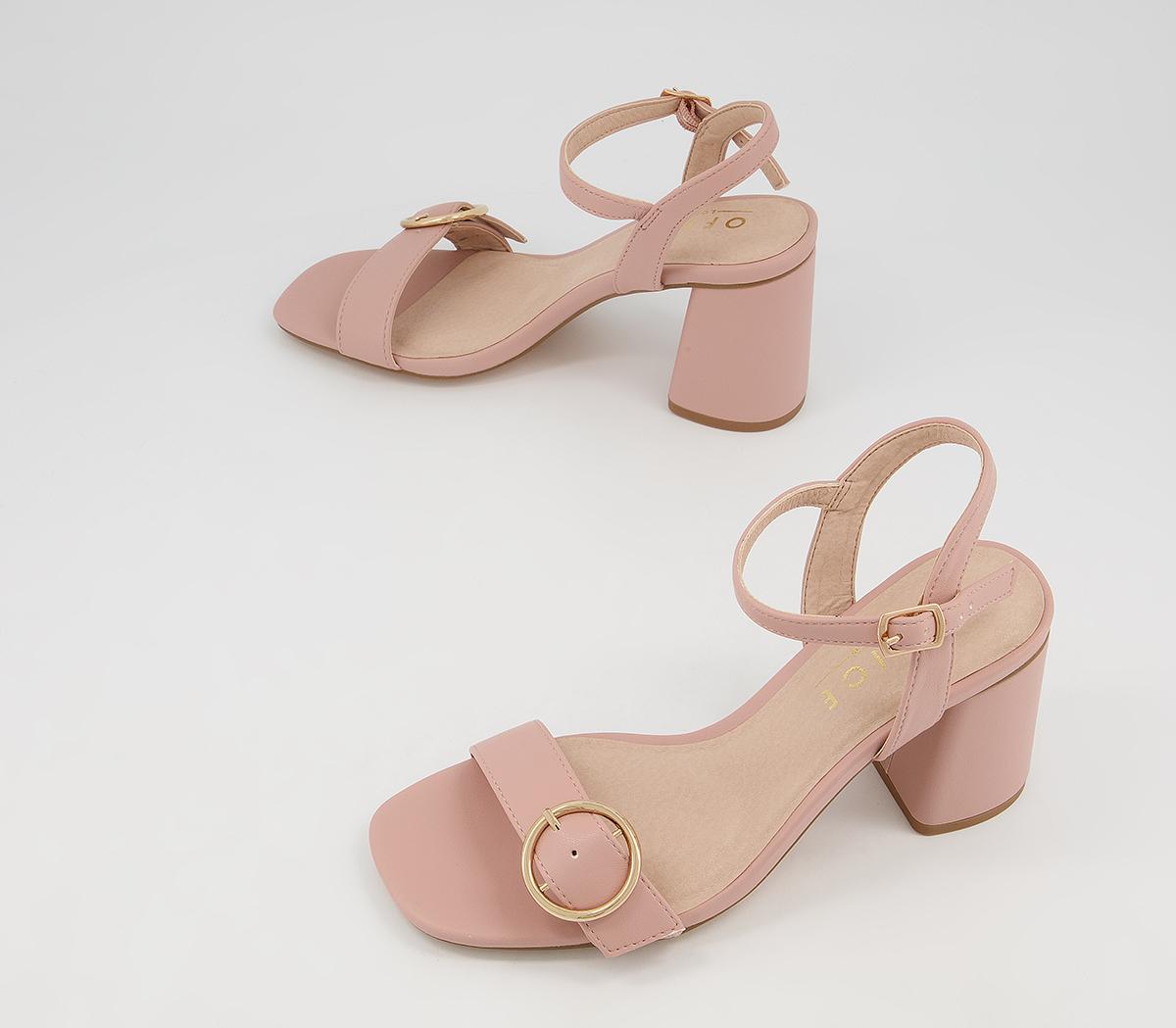 Office Majority Rules Ring Buckle Two Part Block Mid Heel Sandals Office Majority Rules Ring Buckle Two Part Block Mid Heel Sandals Soft Pink