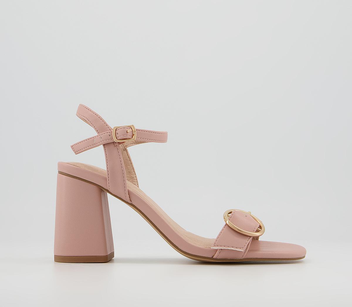 Office Majority Rules Ring Buckle Two Part Block Mid Heel Sandals Office Majority Rules Ring Buckle Two Part Block Mid Heel Sandals Soft Pink