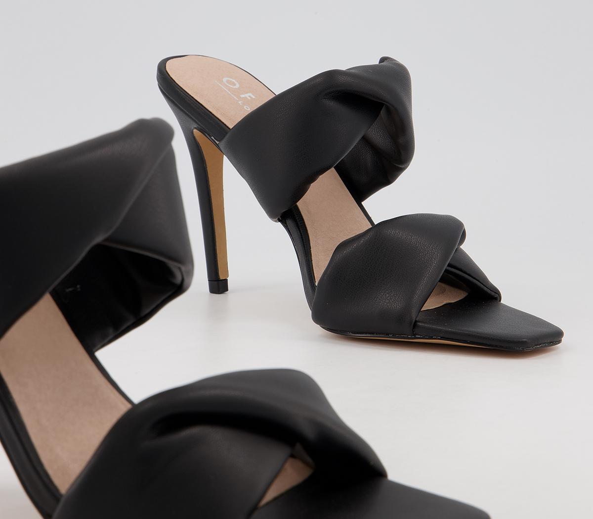 Office Hillcrest Twist Two Strap Slip On High Stiletto Mules Office Hillcrest Twist Two Strap Slip On High Stiletto Mules Black