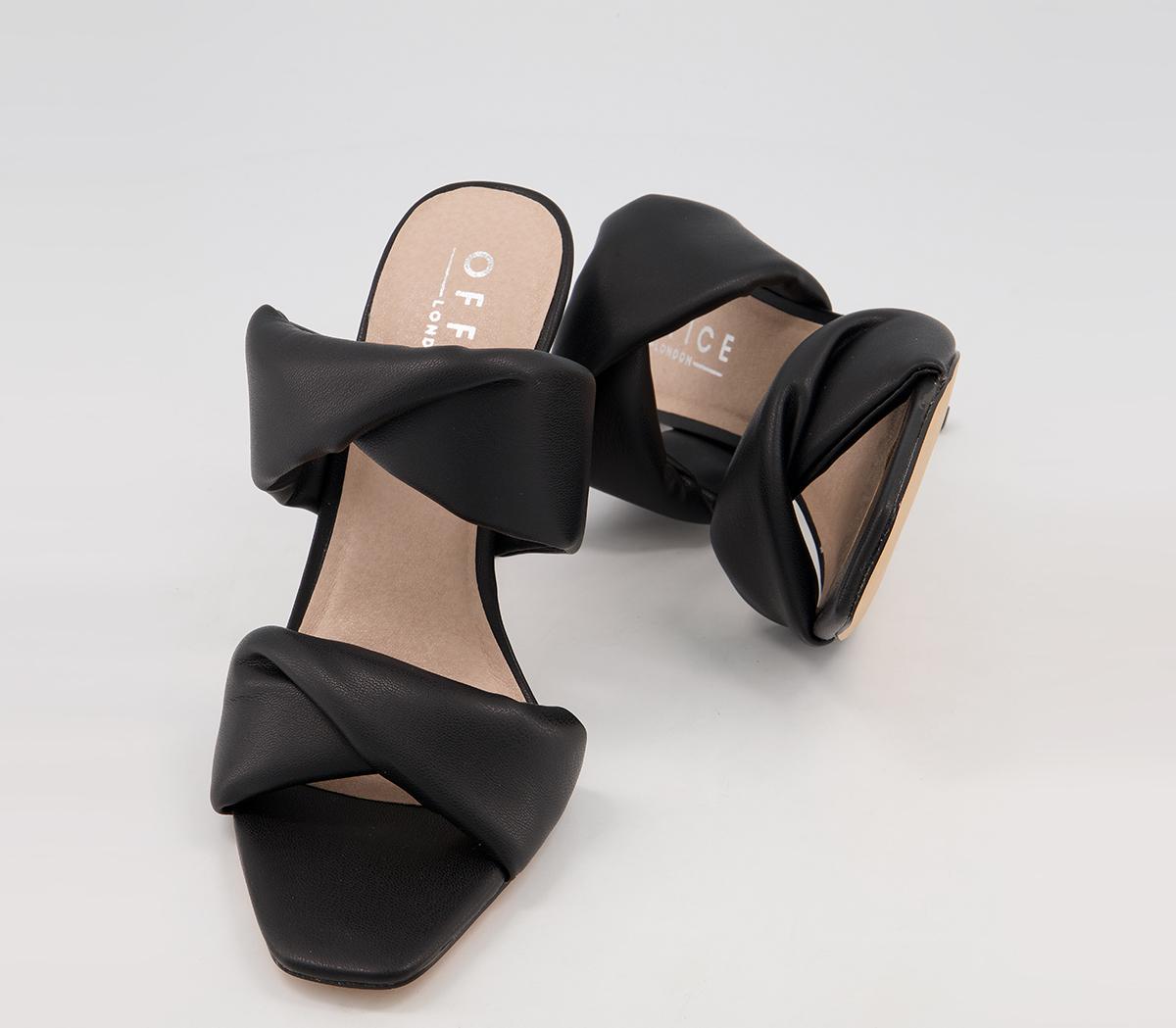 Office Hillcrest Twist Two Strap Slip On High Stiletto Mules Office Hillcrest Twist Two Strap Slip On High Stiletto Mules Black