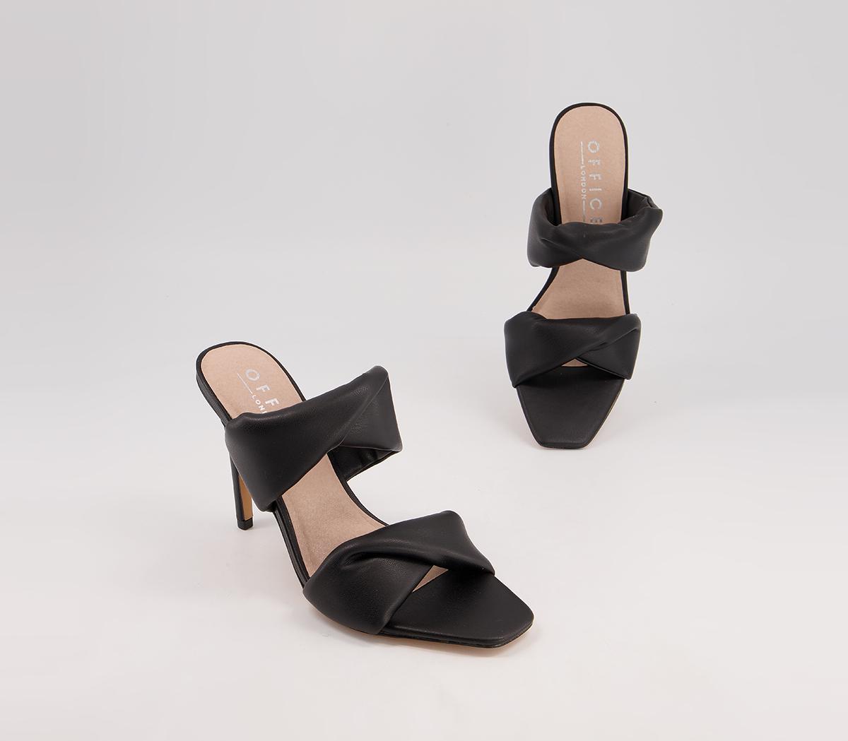 Office Hillcrest Twist Two Strap Slip On High Stiletto Mules Office Hillcrest Twist Two Strap Slip On High Stiletto Mules Black