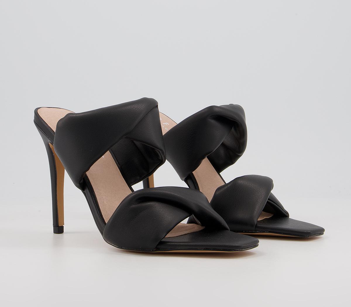 Office Hillcrest Twist Two Strap Slip On High Stiletto Mules Office Hillcrest Twist Two Strap Slip On High Stiletto Mules Black