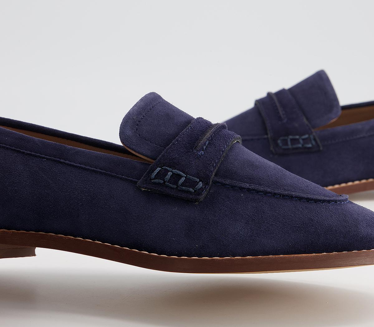 OFFICE Freetown Soft Square Toe Loafers Navy - Women’s Loafers