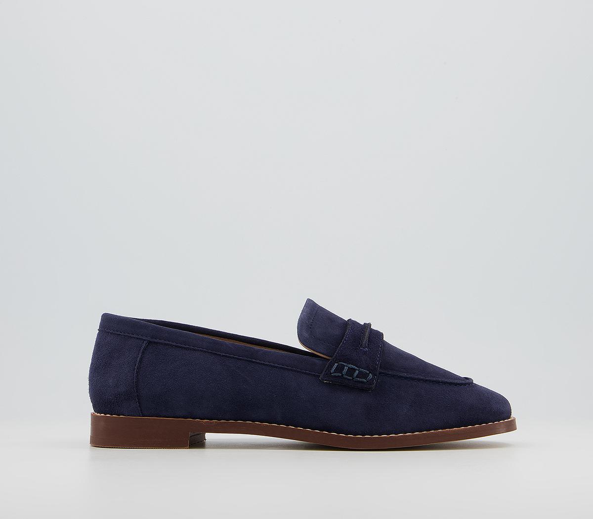 Navy loafers womens store office