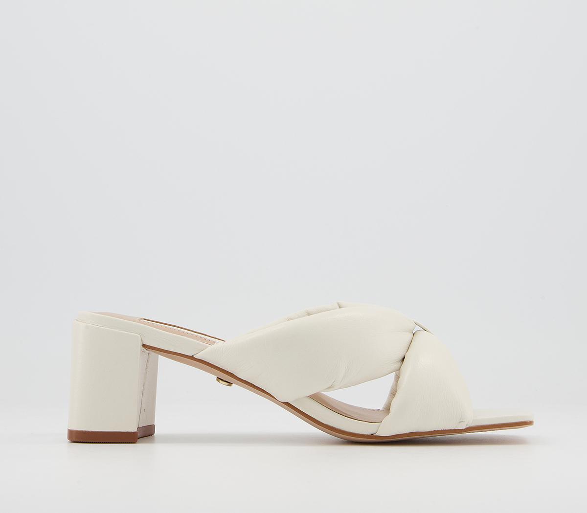 OFFICE Master Plan Padded Mules Off White Leather - Mid Heels