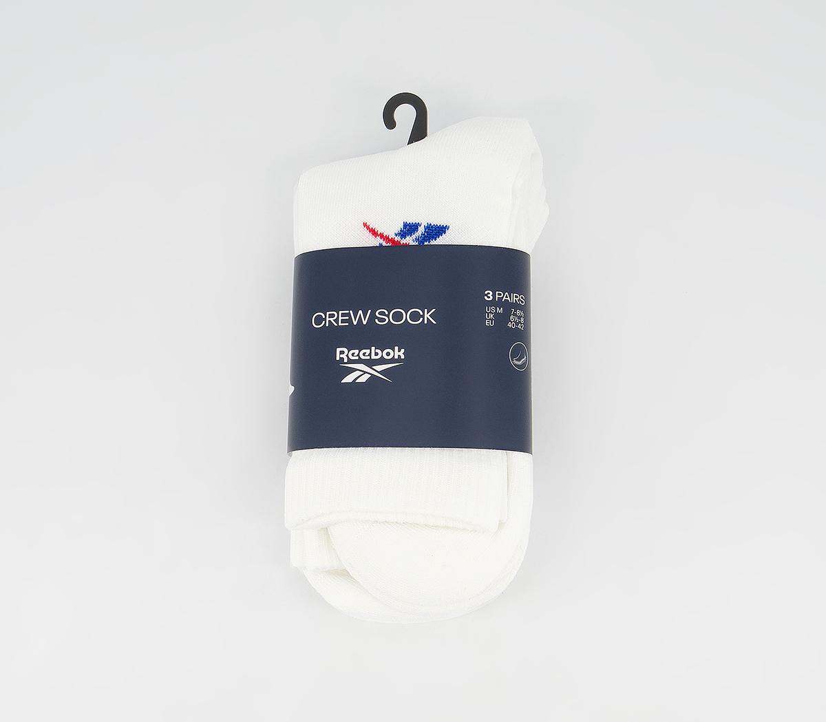 Reebok Classics Fold-Over Crew Socks 3 Pack Reebok Classics Fold-Over Crew Socks 3 Pack White Vector Blue Vector Red