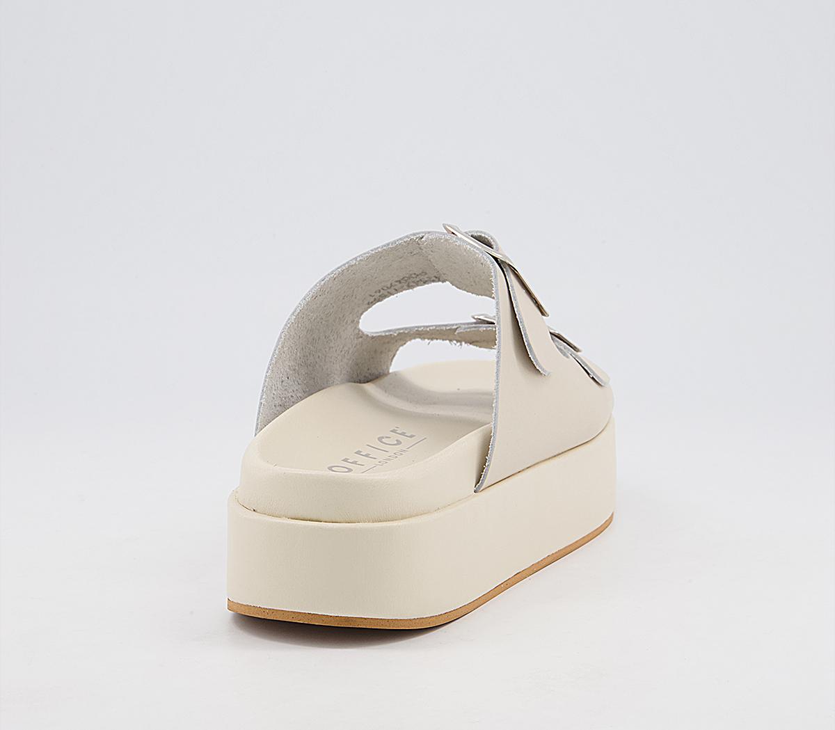 Office Meditation Footbed Flatform Sandals Office Meditation Footbed Flatform Sandals Off White Leather
