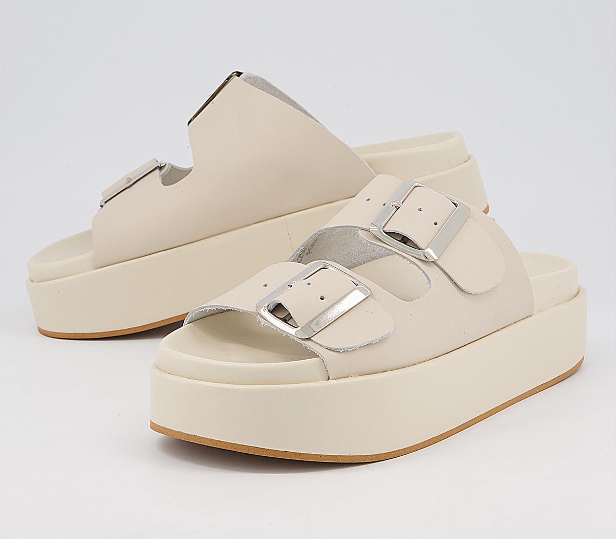 Office Meditation Footbed Flatform Sandals Office Meditation Footbed Flatform Sandals Off White Leather