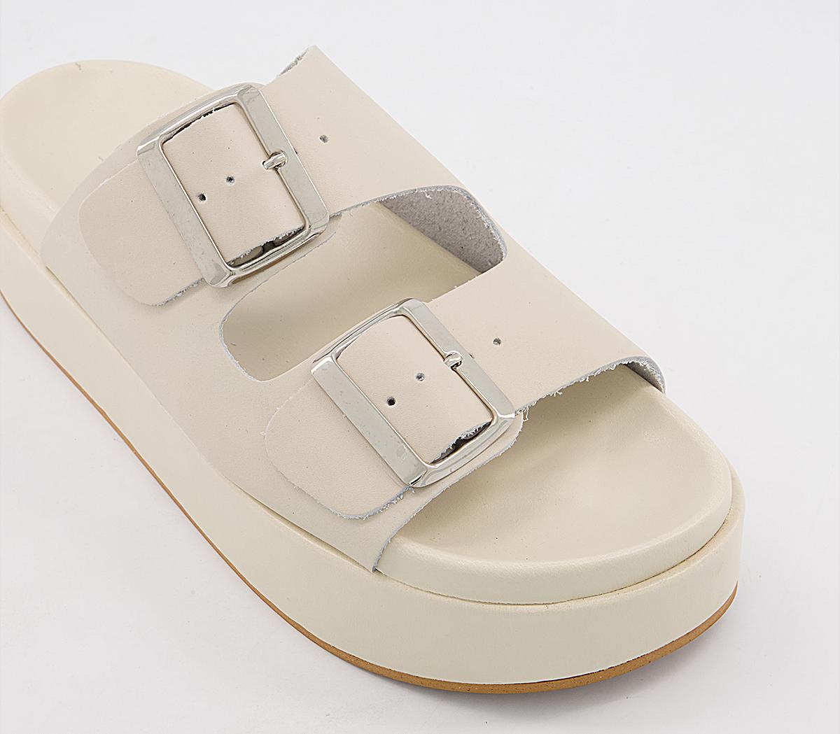 Office Meditation Footbed Flatform Sandals Office Meditation Footbed Flatform Sandals Off White Leather