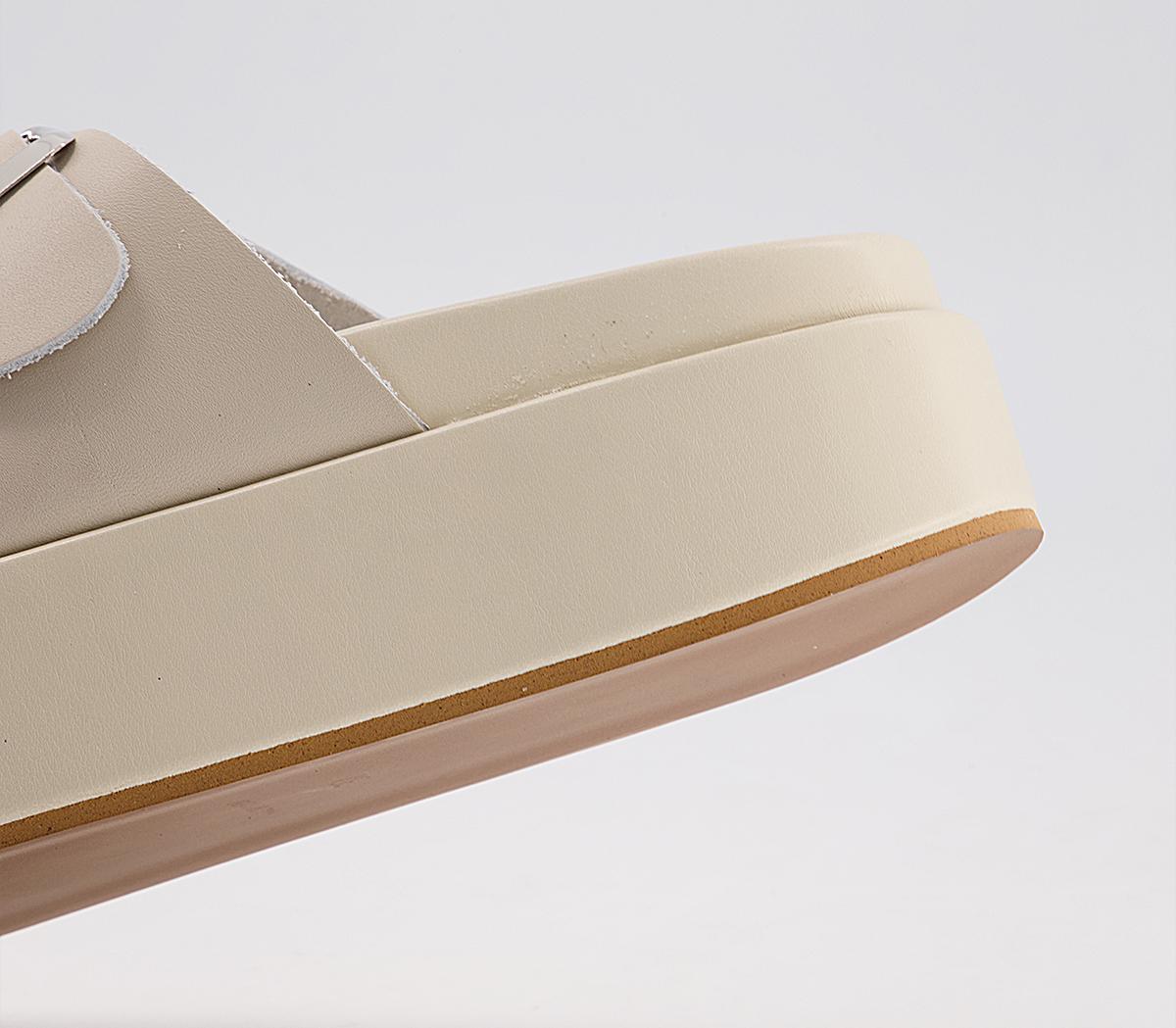 Office Meditation Footbed Flatform Sandals Office Meditation Footbed Flatform Sandals Off White Leather