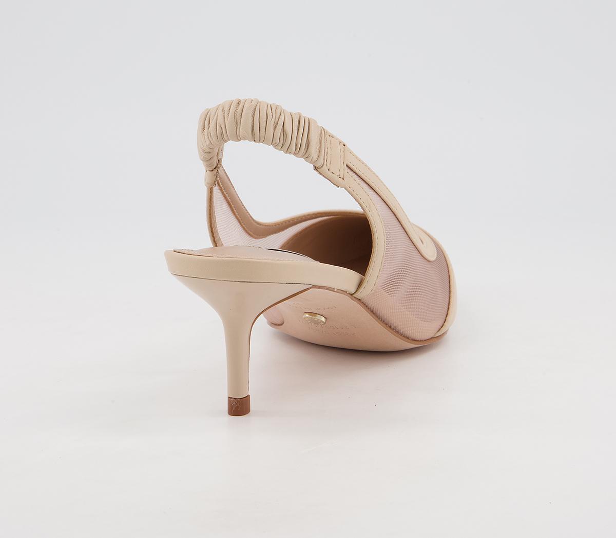 Office Master's Degree Mesh Point Slingback Heels Office Master's Degree Mesh Point Slingback Heels Nude Leather Mix
