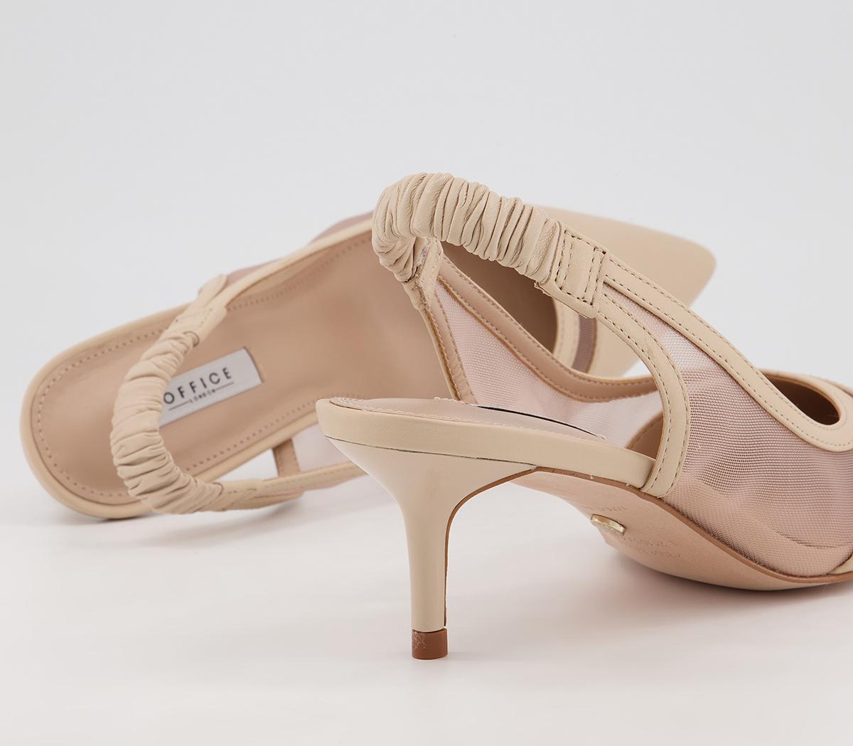 Office Master's Degree Mesh Point Slingback Heels Office Master's Degree Mesh Point Slingback Heels Nude Leather Mix