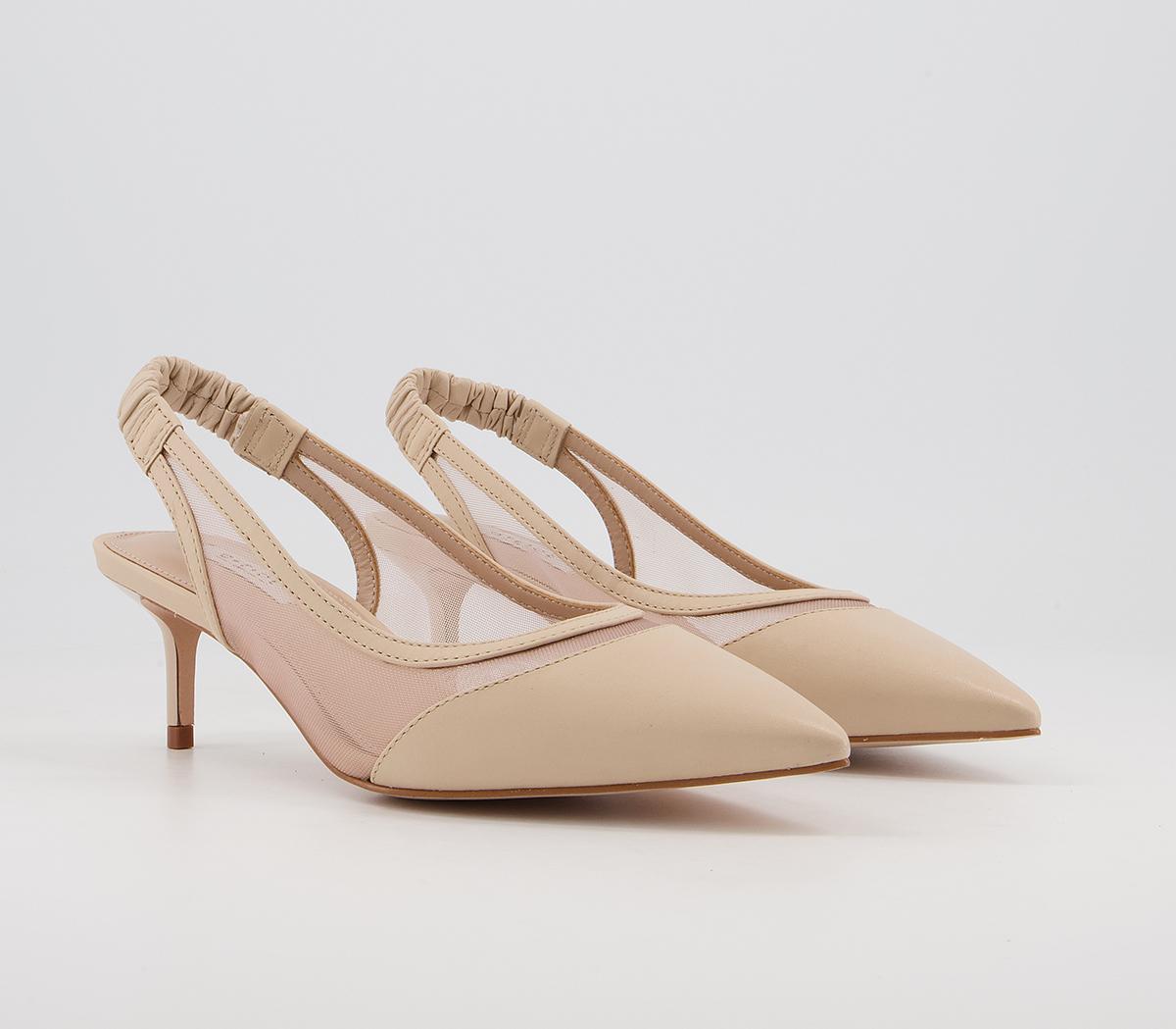 Office Master's Degree Mesh Point Slingback Heels Office Master's Degree Mesh Point Slingback Heels Nude Leather Mix