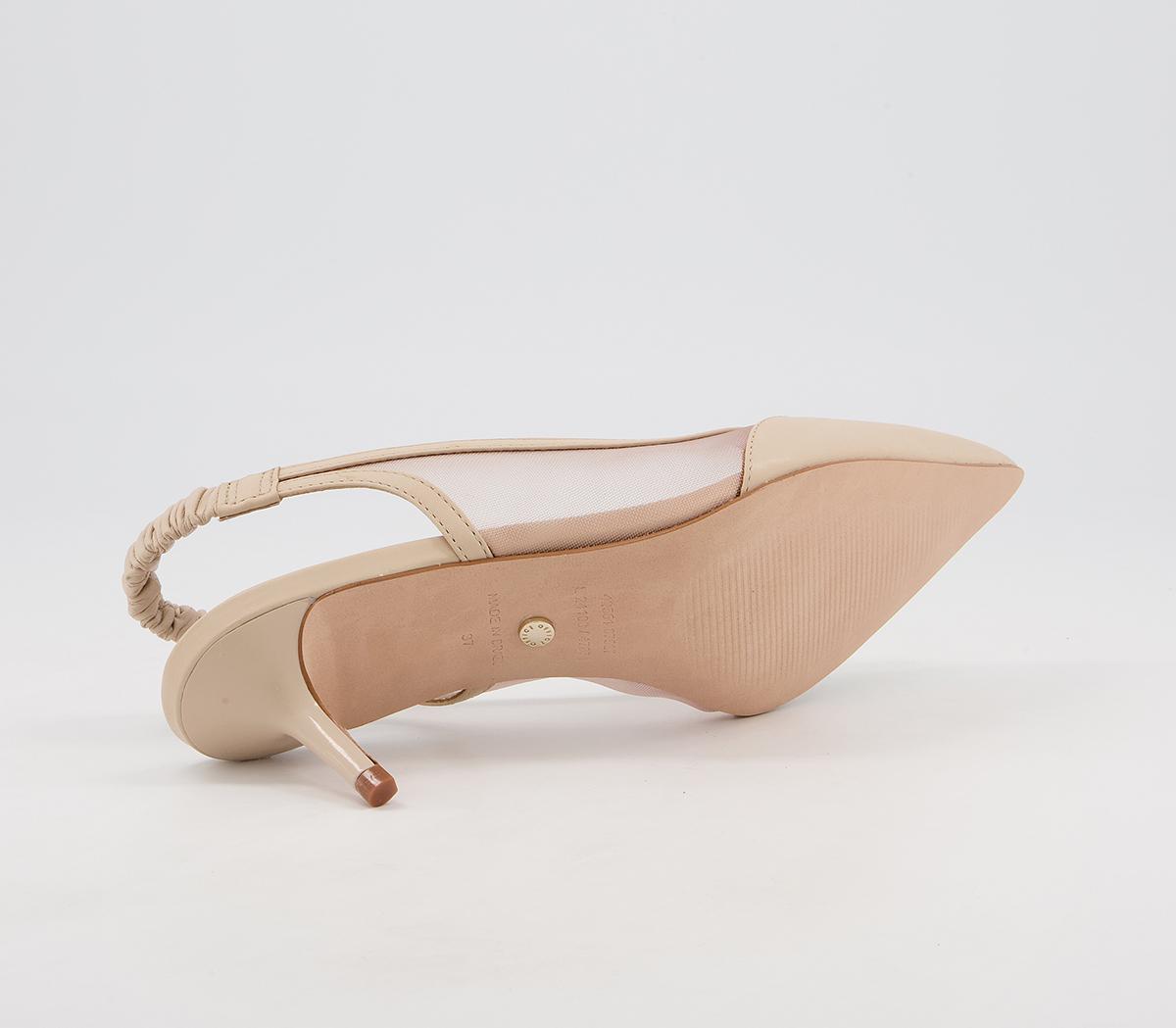 Office Master's Degree Mesh Point Slingback Heels Office Master's Degree Mesh Point Slingback Heels Nude Leather Mix